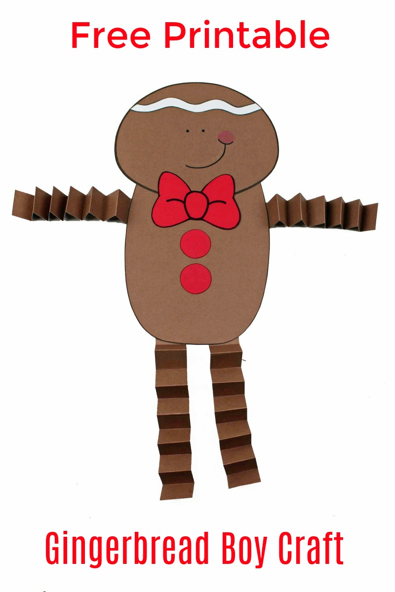 Gingerbread Boy Craft #FreePrintable #Gingerbread #GingerbreadBoy #GingerbreadCraft #ChristmasCraft #HolidayCraft