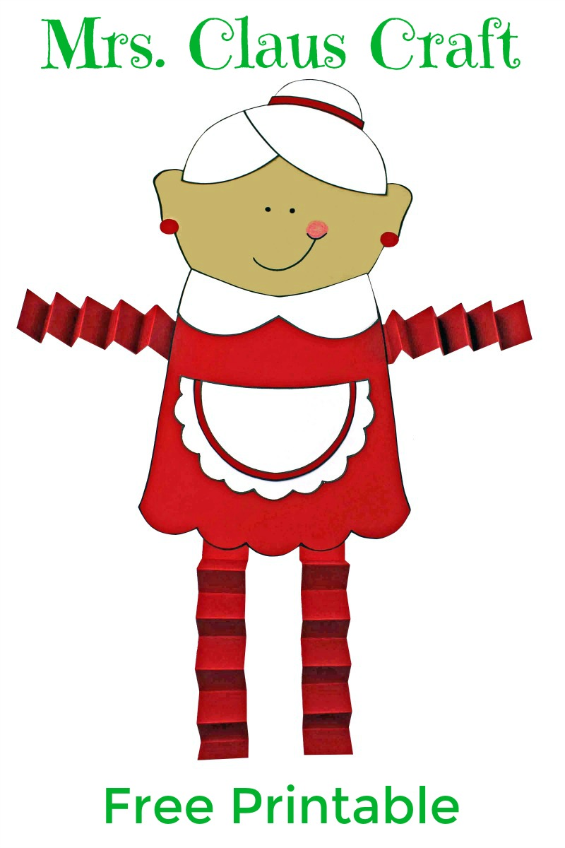 pin printable mrs claus craft on white background