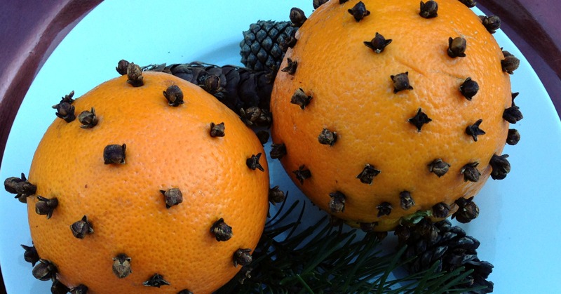 feature clove studded oranges