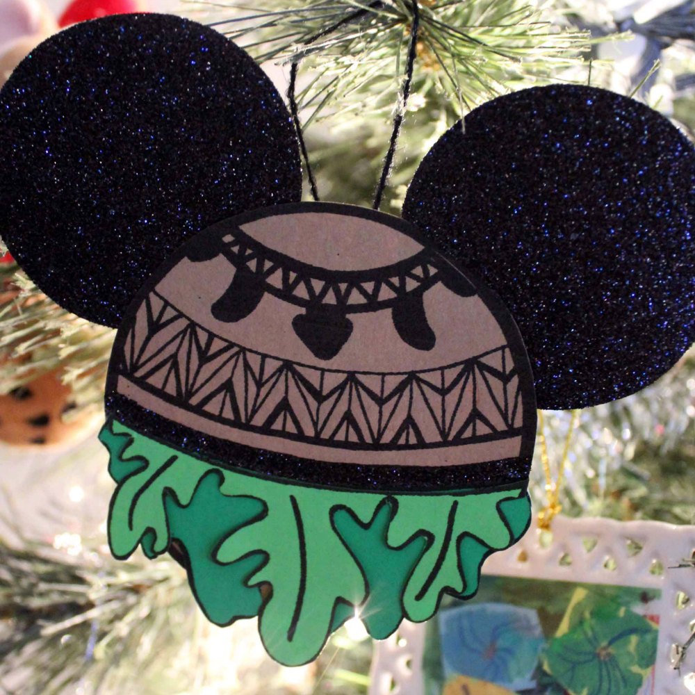 disney inspired maui ornament on christmas tree