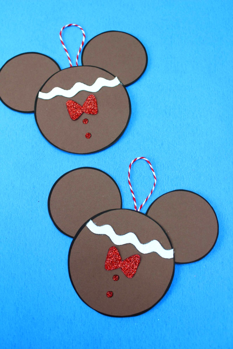Gingerbread Mickey Ornament Craft #DisneyChristmas #Disney #MickeyMouse