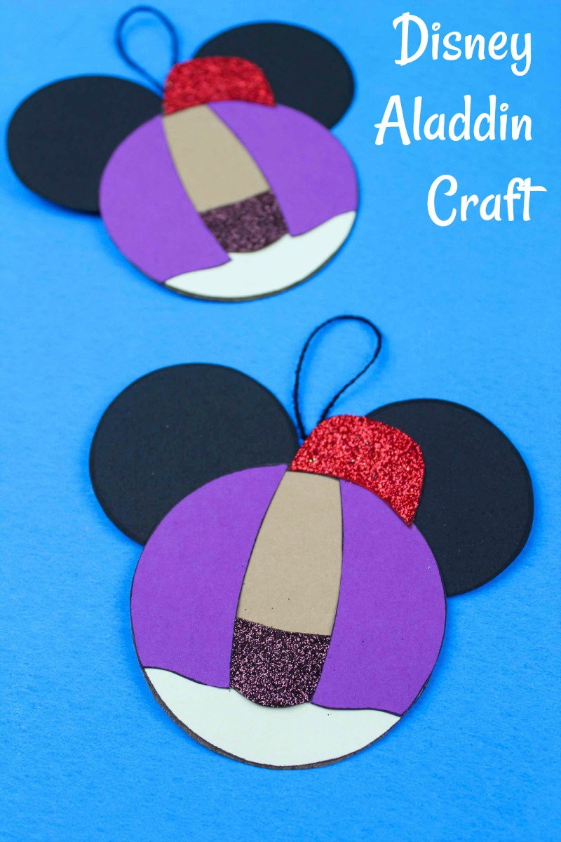 Aladdin Ornament Craft #FreePrintable #DisneyCraft #Aladdin #AladdinCraft #DisneyOrnament