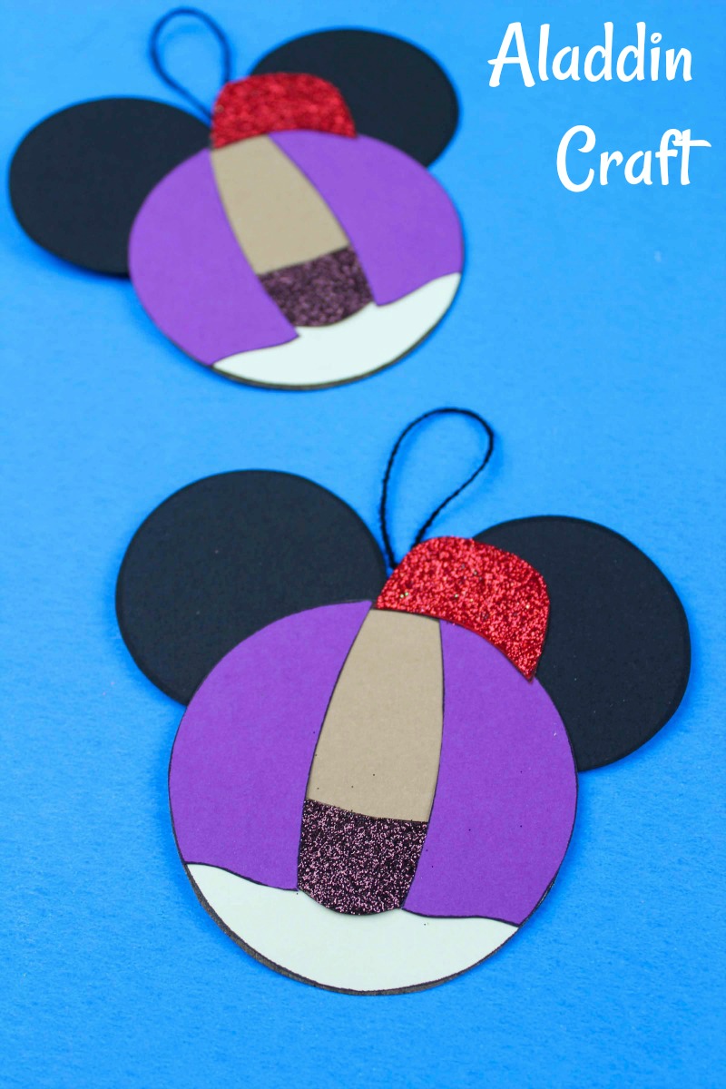 Aladdin Ornament Craft #FreePrintable #DisneyCraft #Aladdin #AladdinCraft #DisneyOrnament