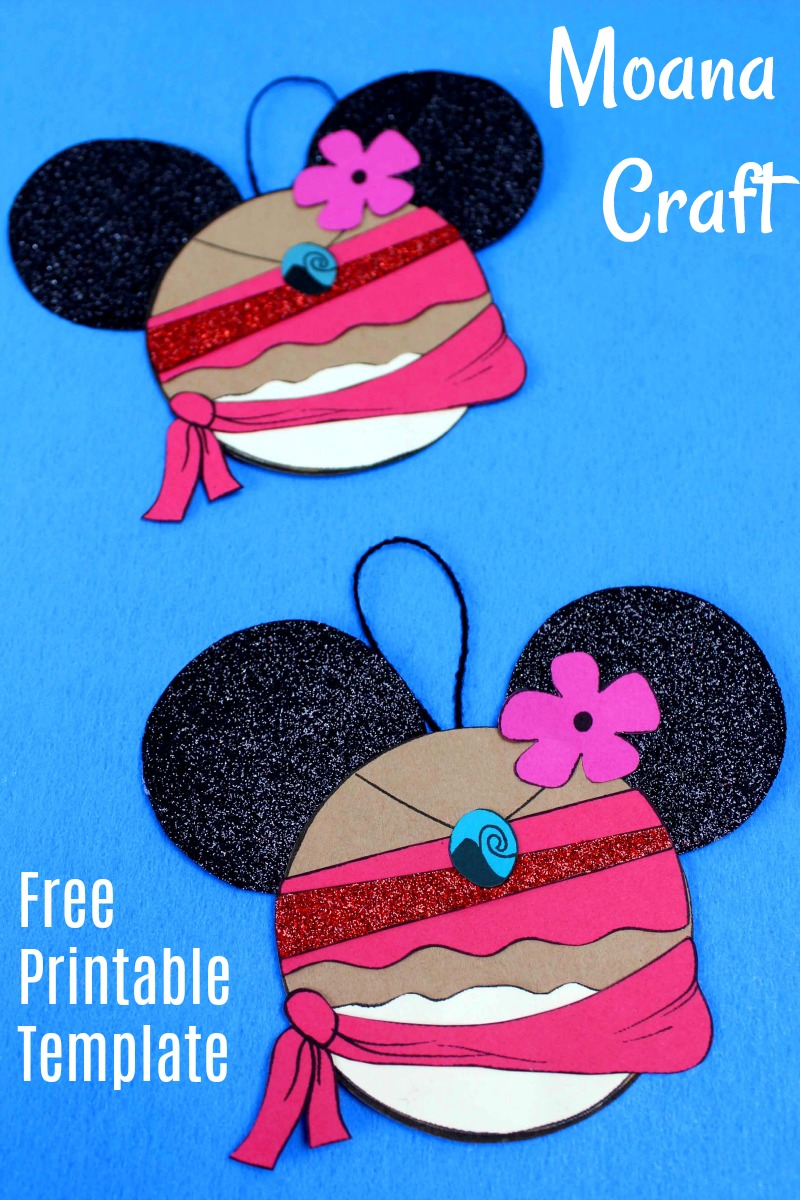 Disney Inspired Moana Ornament Craft with Free Printable Template #DisneyCrafts #Moana #MoanaCrafts #MoanaCraft