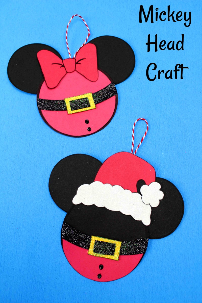 Disney Santa Mickey and Minnie Craft #SantaMickey #MickeyHead #DisneyCraft #DisneyOrnament