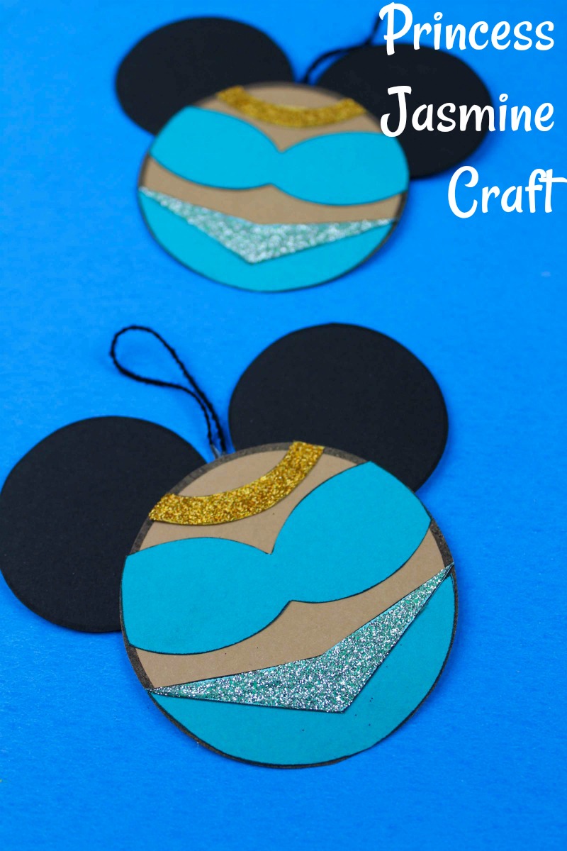 Disney Princess Jasmine Craft #Disney #Aladdin #DisneyOrnament #Jasmine #PrincessJasmine #FreePrintable