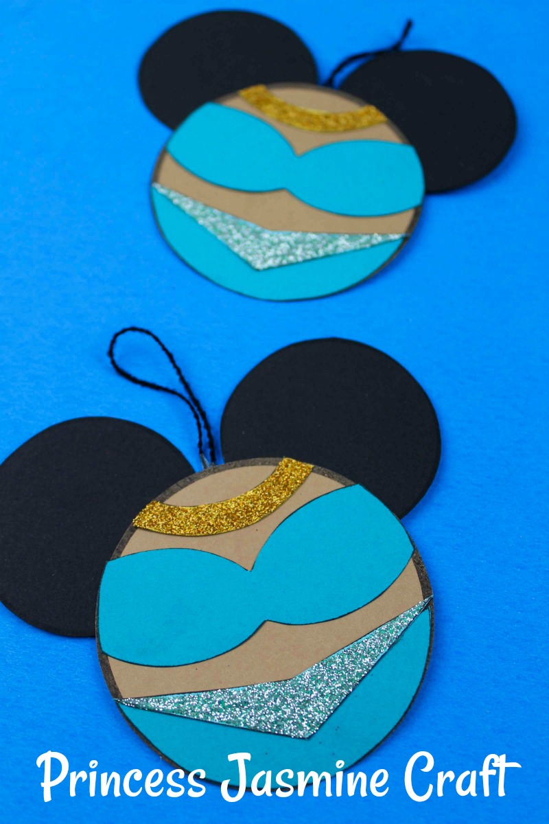 Disney Princess Jasmine Craft #Disney #Aladdin #DisneyOrnament #Jasmine #PrincessJasmine #FreePrintable