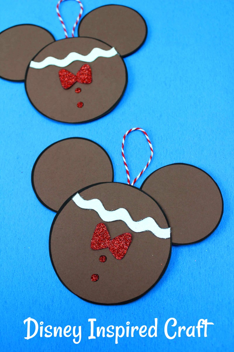 Gingerbread Mickey Ornament Craft #DisneyChristmas #Disney #MickeyMouse