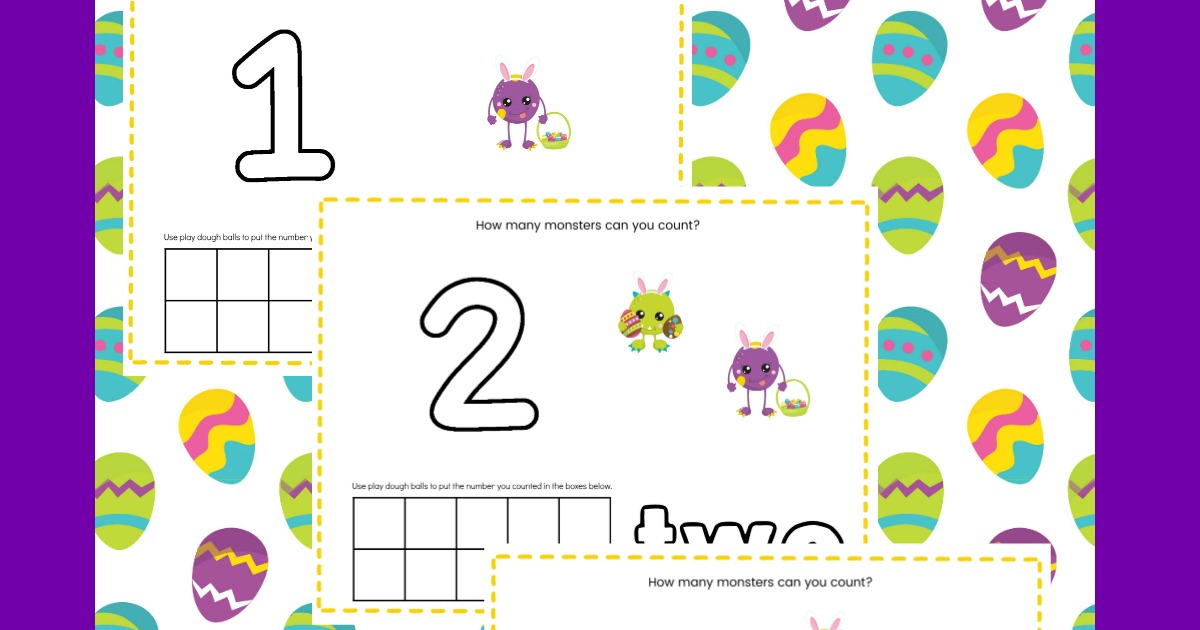 Numbers to 10 Play Dough Mats -OR- Coloring Pages