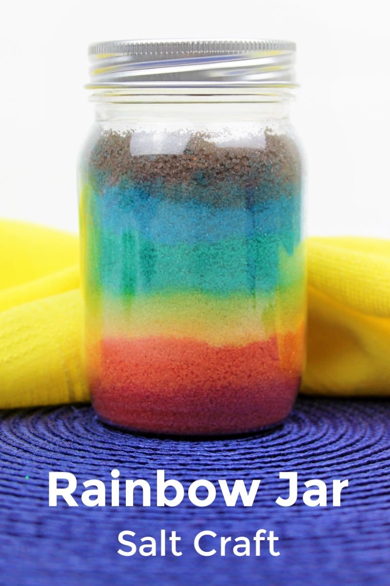 pin fun rainbow salt jar art