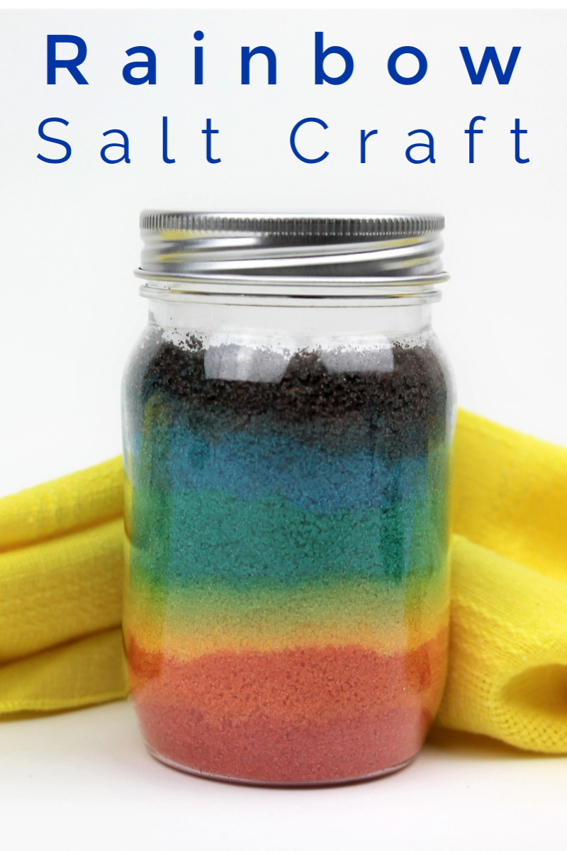 Mason Jar Rainbow Salt Craft #Rainbow #RainbowCraft #RainbowCrafts #RainbowPride