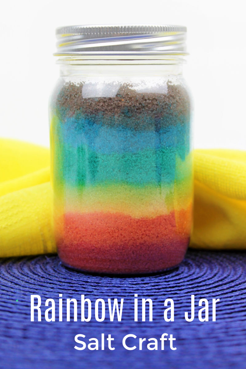 Mason Jar Rainbow Salt Craft #Rainbow #RainbowCraft #RainbowCrafts #RainbowPride