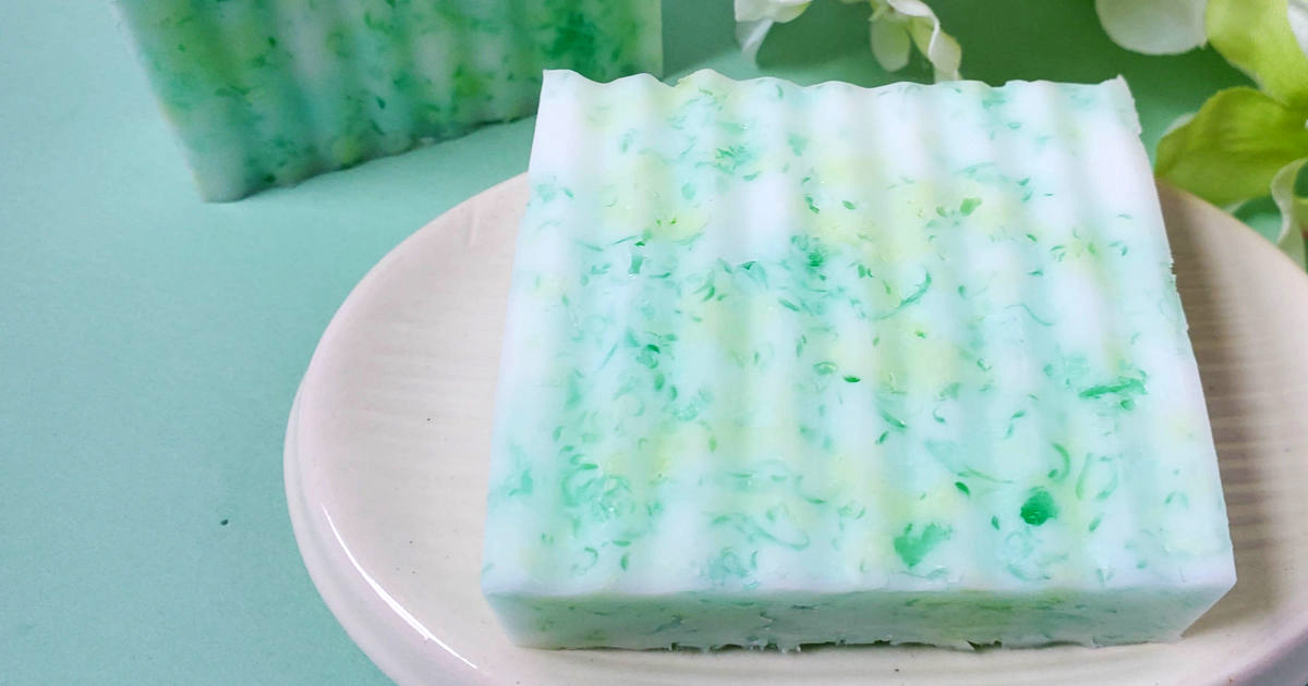 feature spring green confetti soap craft
