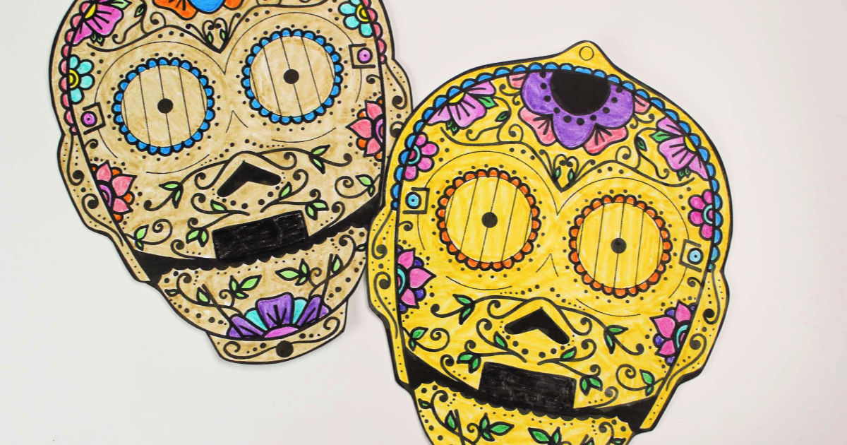 feature two c3po sugar skulls