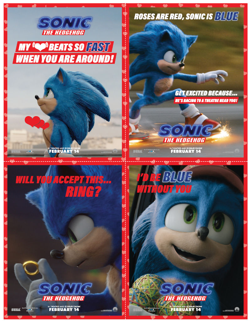 Free Printable Sonic the Hedgehog Valentines Day Cards