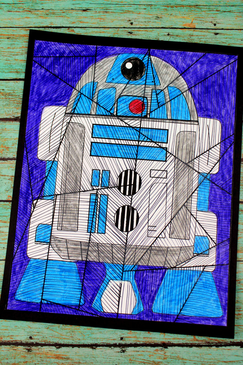 pin r2-d2 line art craft