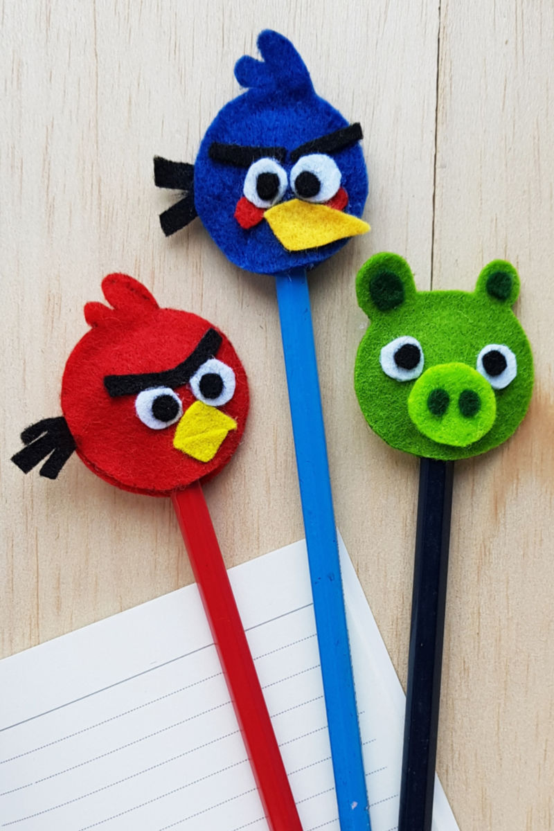 pin three angry birds pencil toppers