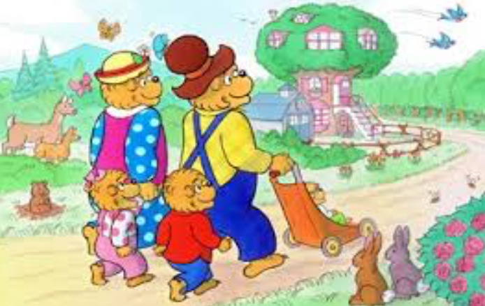 the berenstain bears walking to tree house