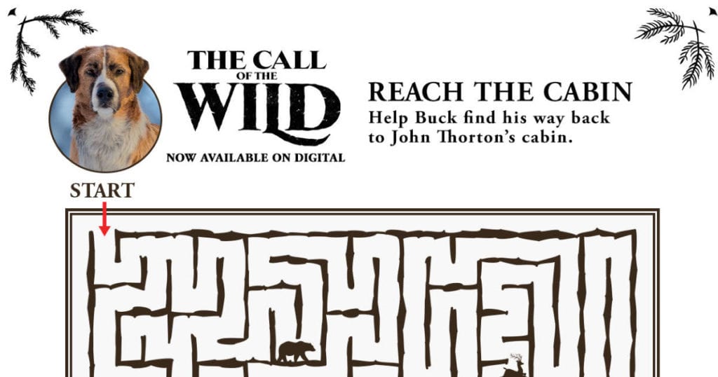 Free Printable Call of The Wild Maze - Mama Likes This