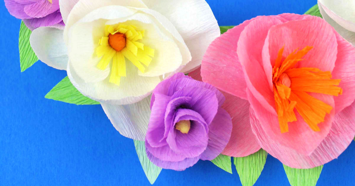 feature spring crepe paper flowers
