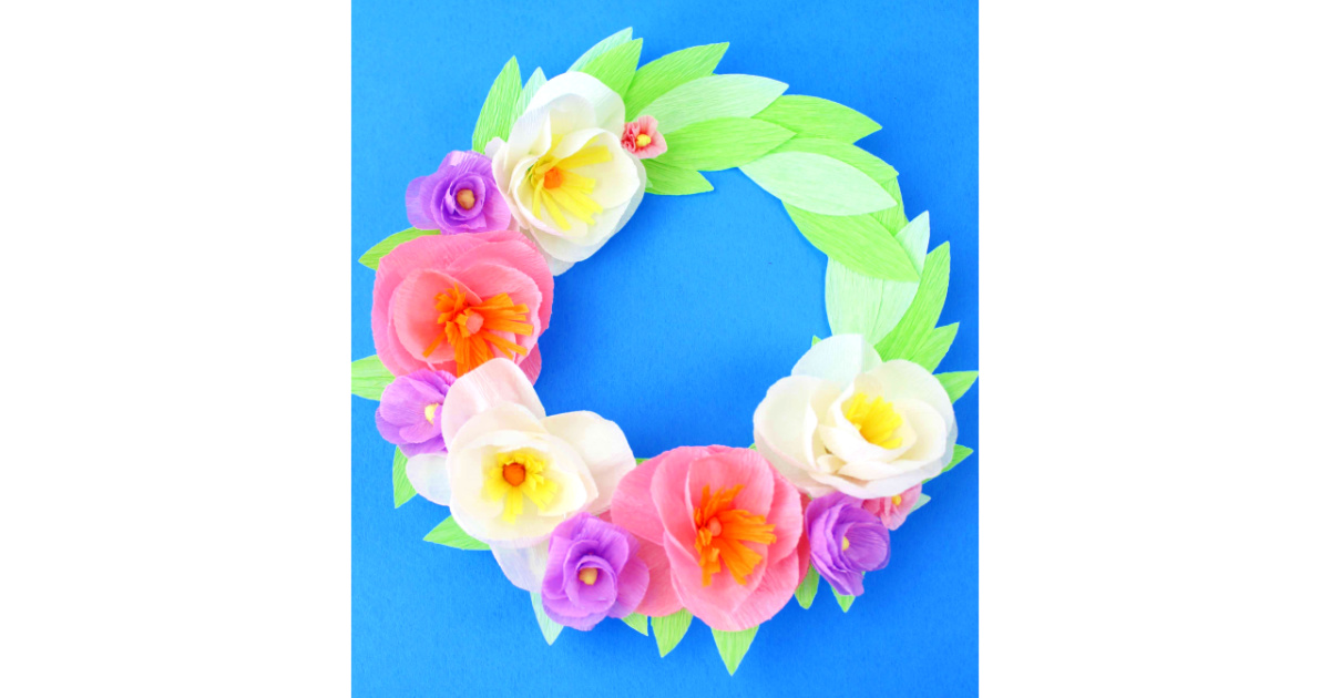 feature spring flower wreath