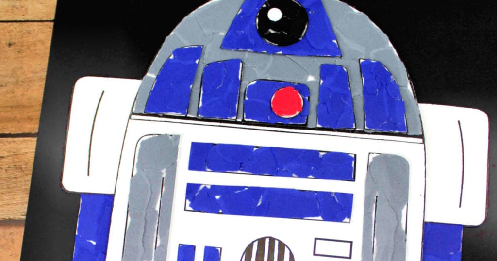 Star Wars Inspired R2D2 Torn Paper Craft - Mama Likes This