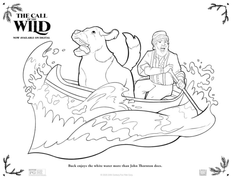 Canoe Coloring Page from The Call of The Wild | Mama Likes This