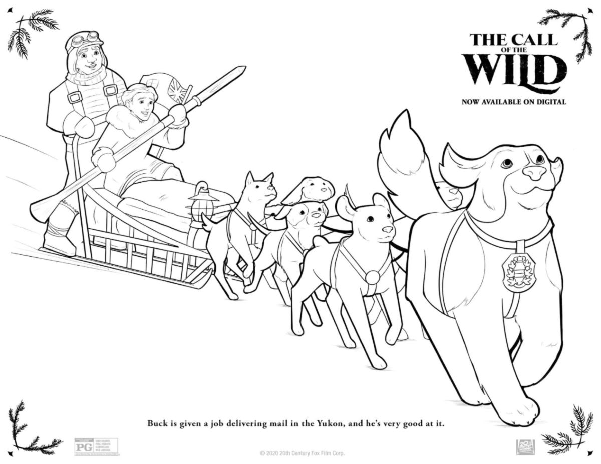 Dog Sled Coloring Page from The Call of The Wild - Mama Likes This