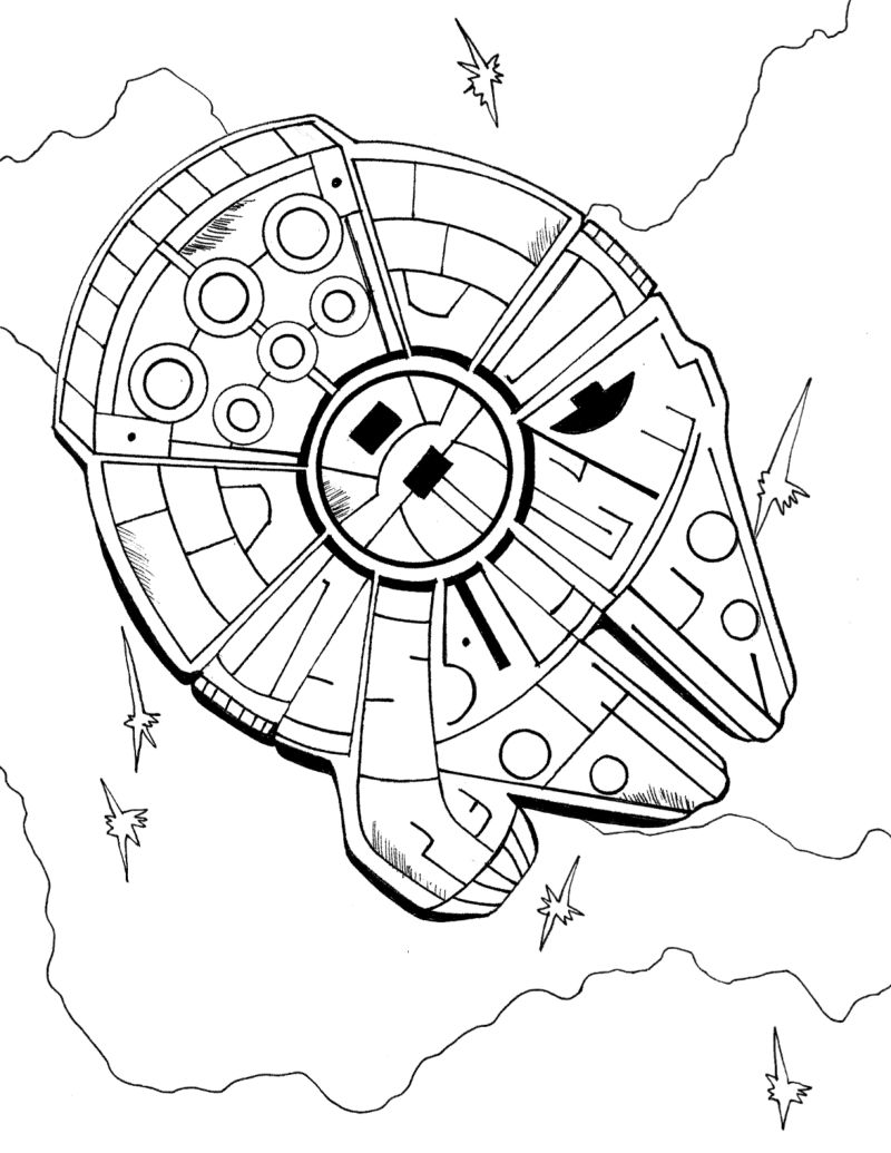 Free Printable Millennium Falcon Coloring Page | Mama ...