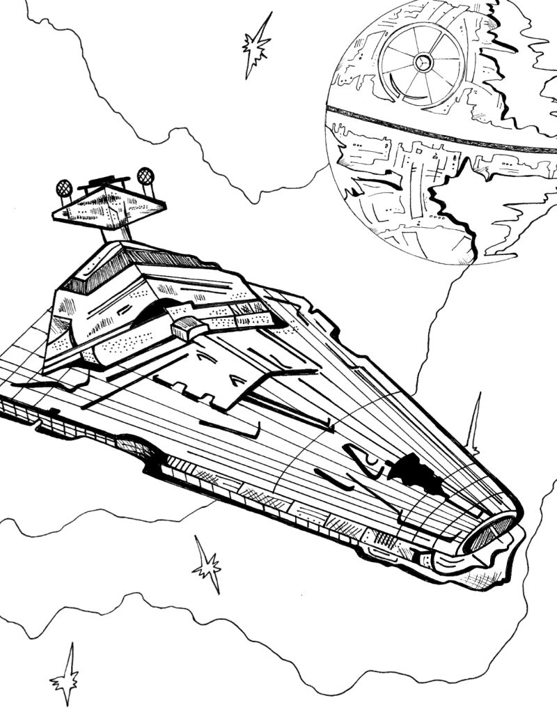 full size star destroyer coloring page