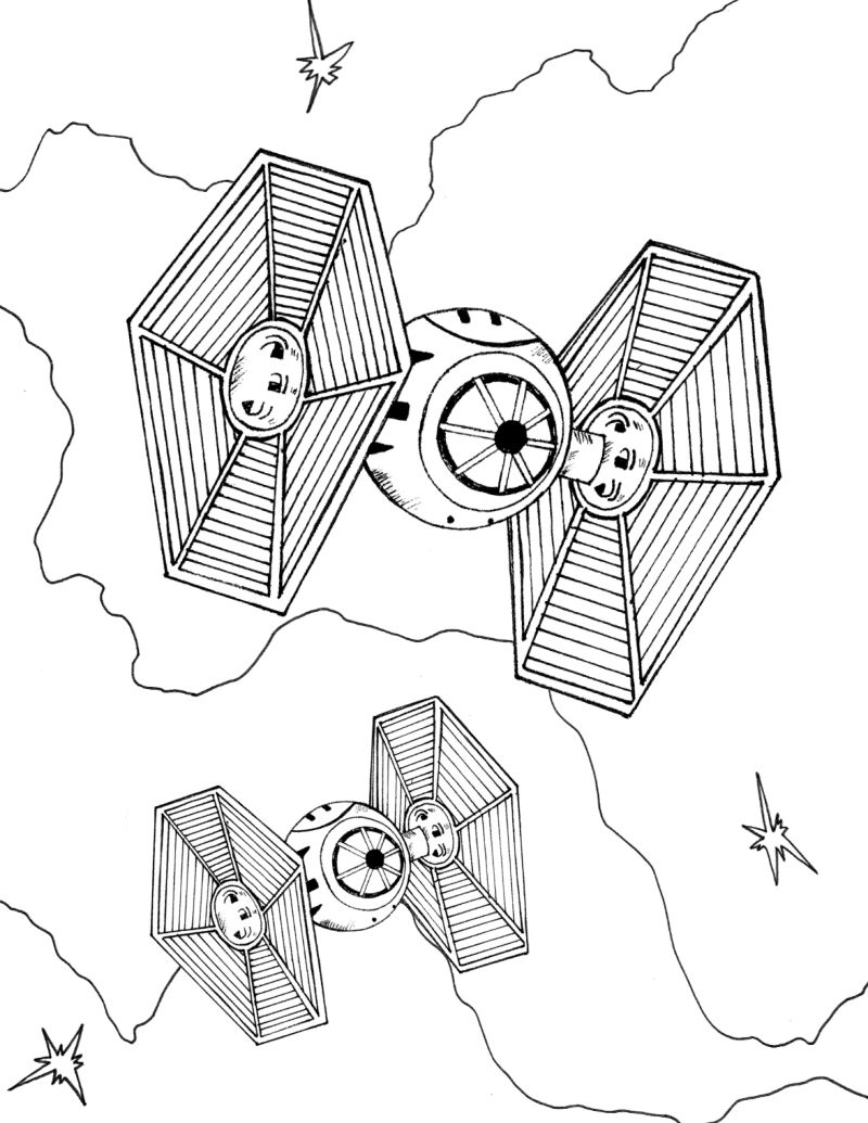 full size tie fighter coloring page