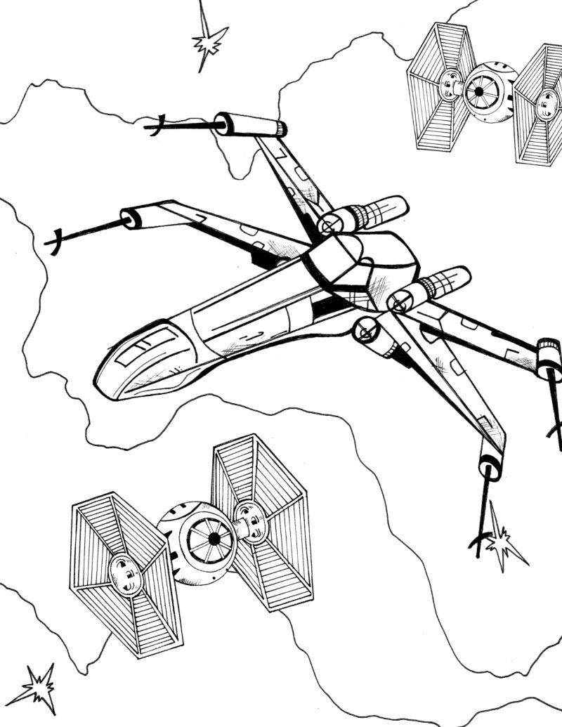 Download Rebel Alliance X-Wing Starfighter Coloring Page | Mama ...