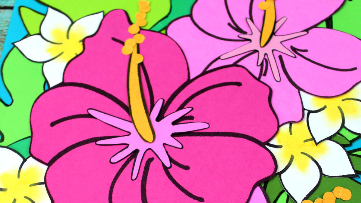 close up hibiscus craft