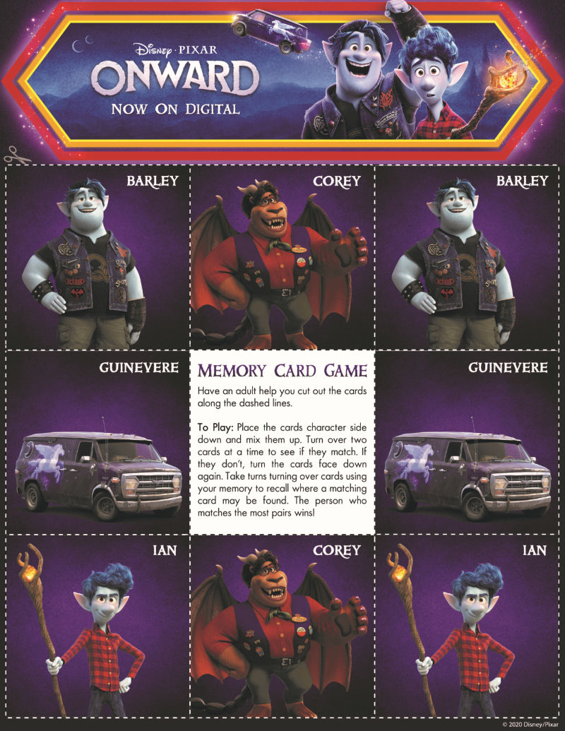 page 1 onward memory game