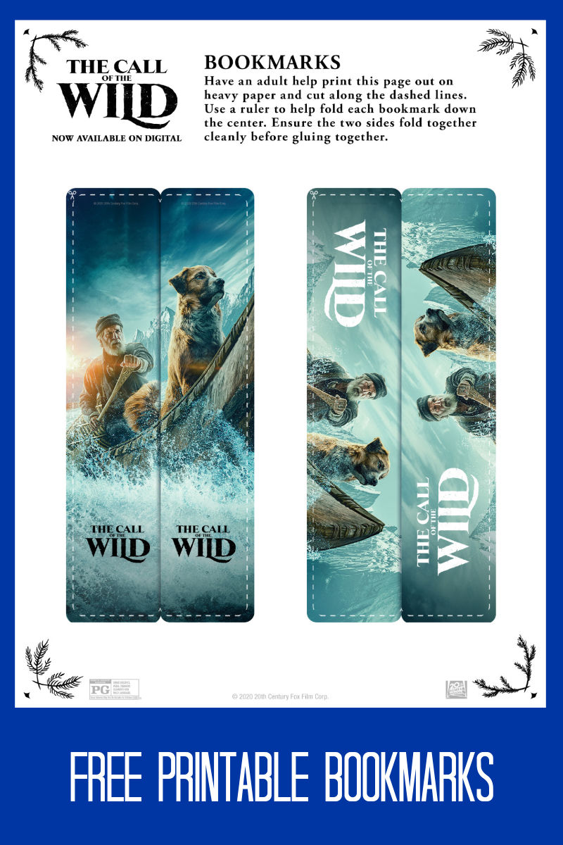 Free Printable Call of the Wild Bookmarks #Callofthewild #FreePrintable #PrintableBookmarks