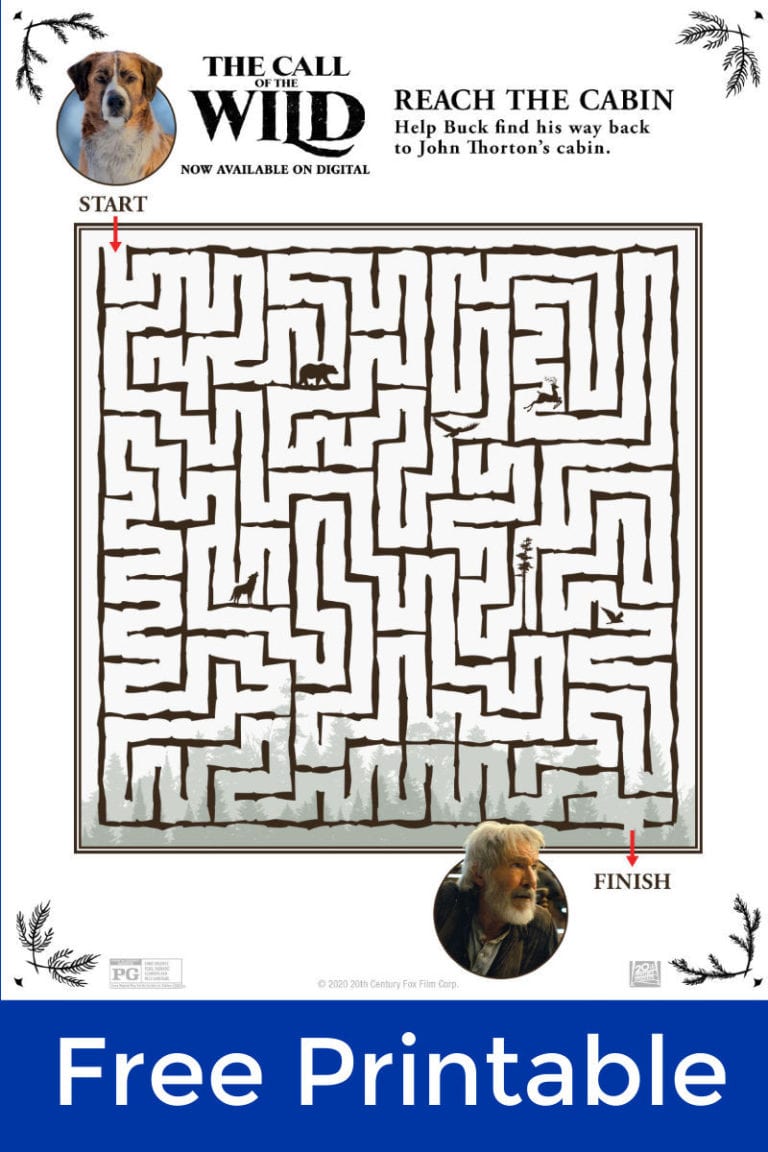 Free Printable Call of The Wild Maze - Mama Likes This