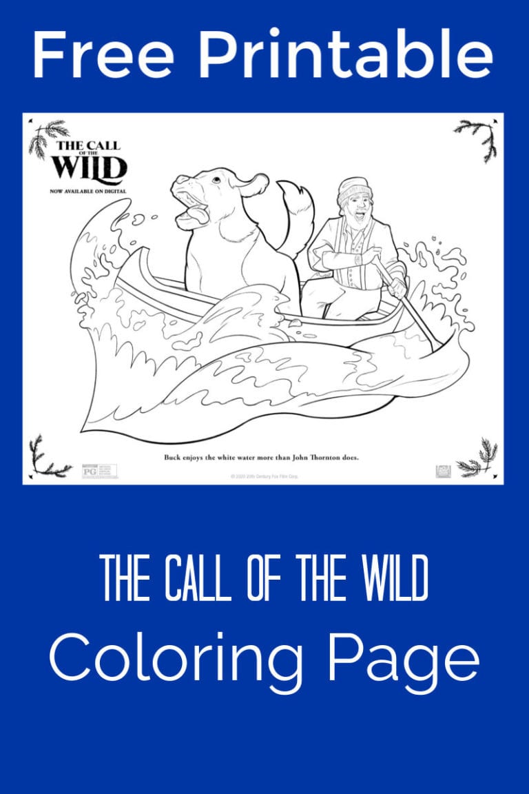 Canoe Coloring Page from The Call of The Wild - Mama Likes This
