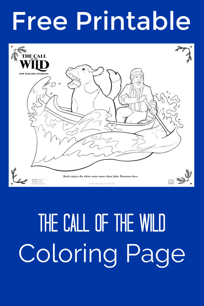 Canoe Coloring Page from The Call of The Wild #CallofTheWild #TheCallofTheWild #Canoe #CanoeColoringPage #CallofTheWildPrintables