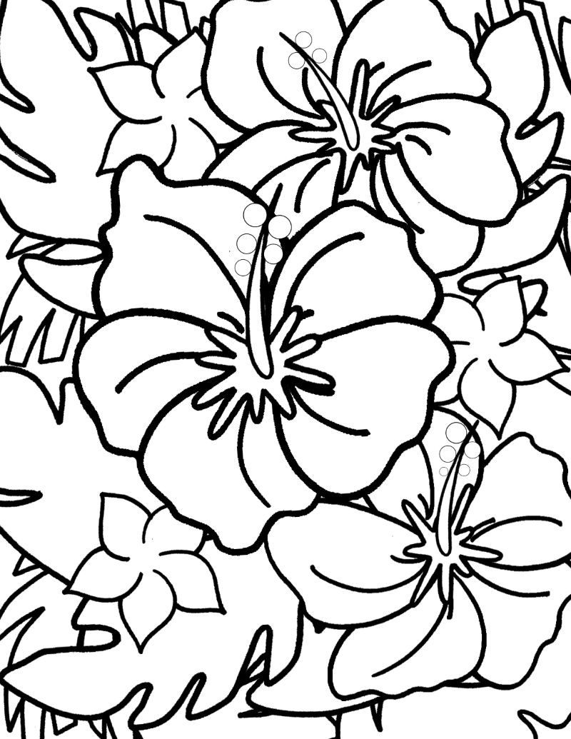 Free Hibiscus Coloring Page for Kids and Adults | Mama Likes This