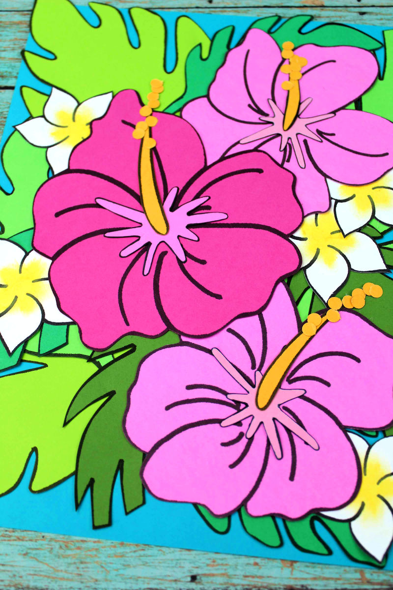 pin hibiscus flower craft