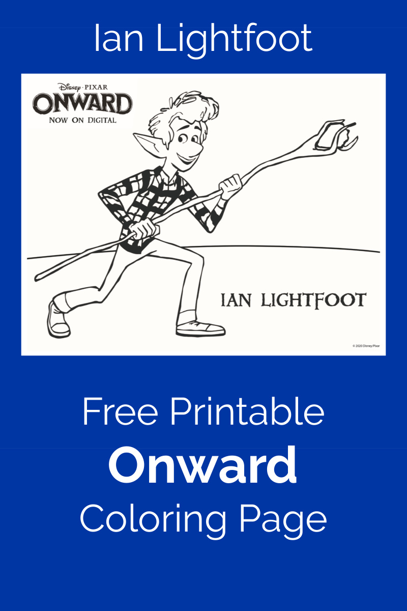 Pixar Onward Ian Lightfoot Coloring Page - free printable movie activity page #PixarOnward #FreePrintable #IanLightfoot #OnwardColoringPage