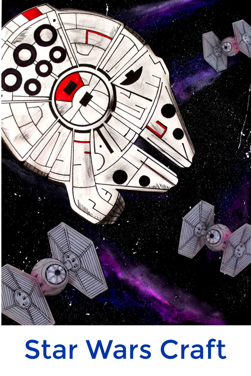 Star Wars Millennium Falcon Galaxy Craft #MillenniumFalcon #MillenniumFalconCraft #StarWars #StarWarsCraft #DisneyCraft