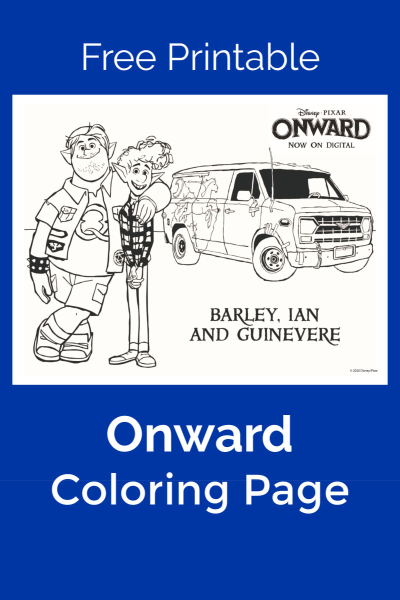 Free Printable Onward Barley, Ian and Guinevere Coloring Page #PixarOnward #FreePrintable #OnwardColoringPage #OnwardGuinevere #IanLightfoot #BarleyLightfoot