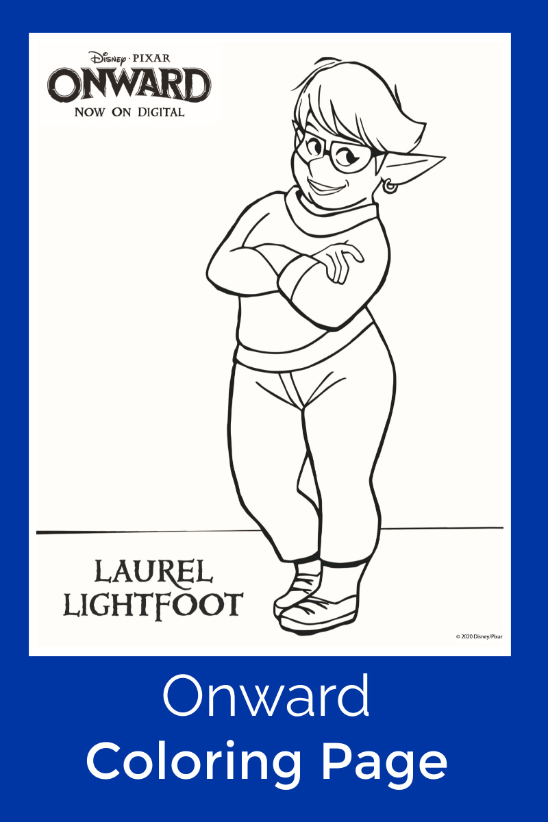 Free Printable Pixar Onward Laurel Lightfoot Coloring Page #LaurelLightfoot #OnwardColoringPage #PixarOnward