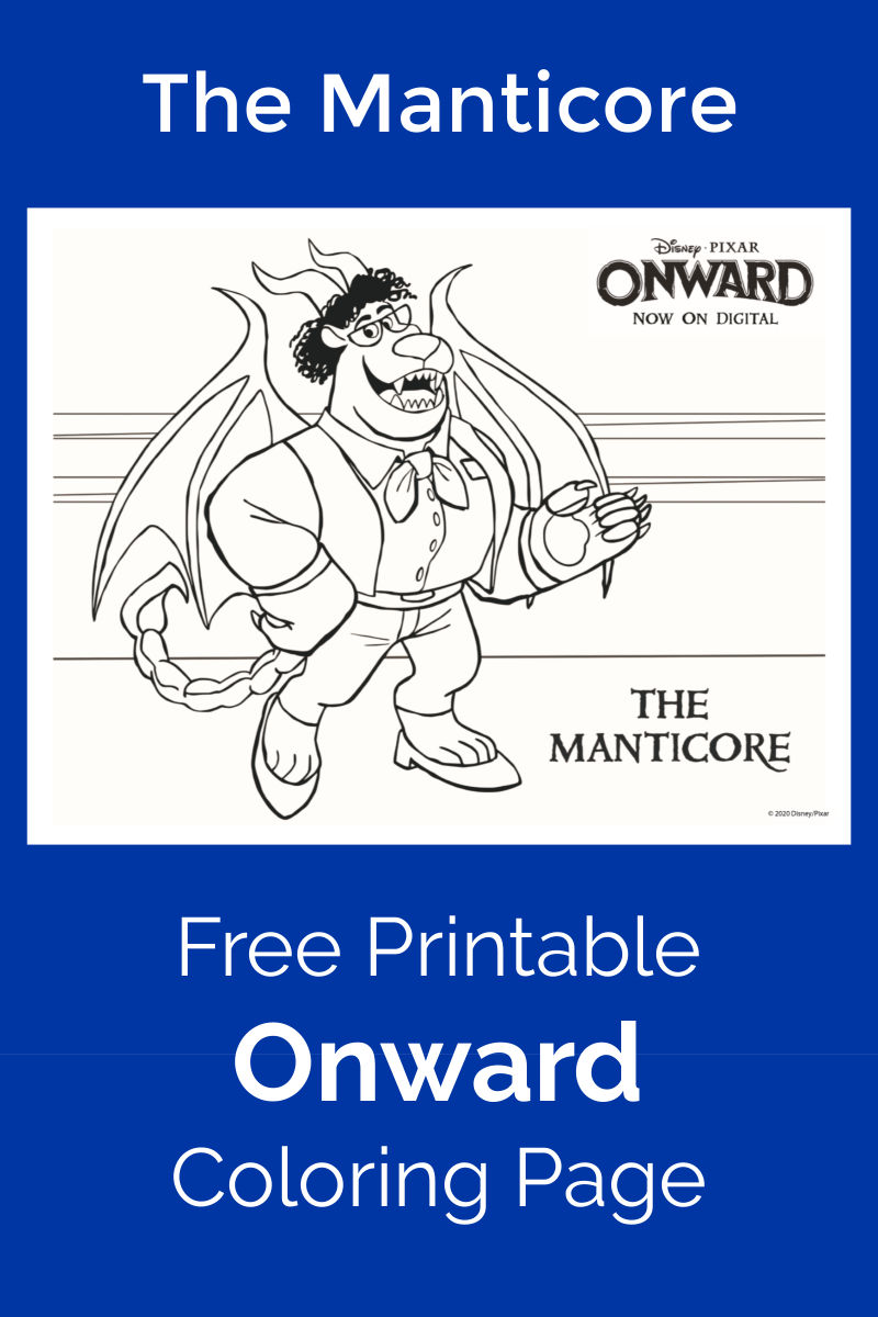 Free Printable Onward Manticore Coloring Page #TheManticore #OnwardManticore #Manticore #FreePrintable #PixarOnward #OnwardColoringPage #OctaviaSpencer