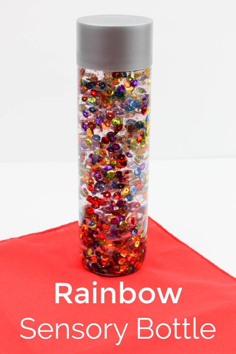pin rainbow sensory jar