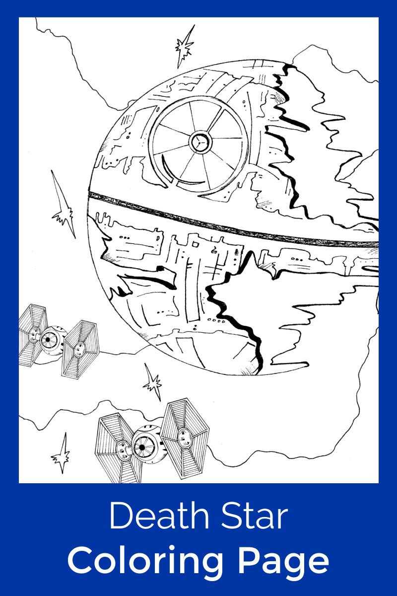 Free Printable Star Wars Death Star Coloring Page #StarWars #DeathStar #FreePrintable #ColoringPage