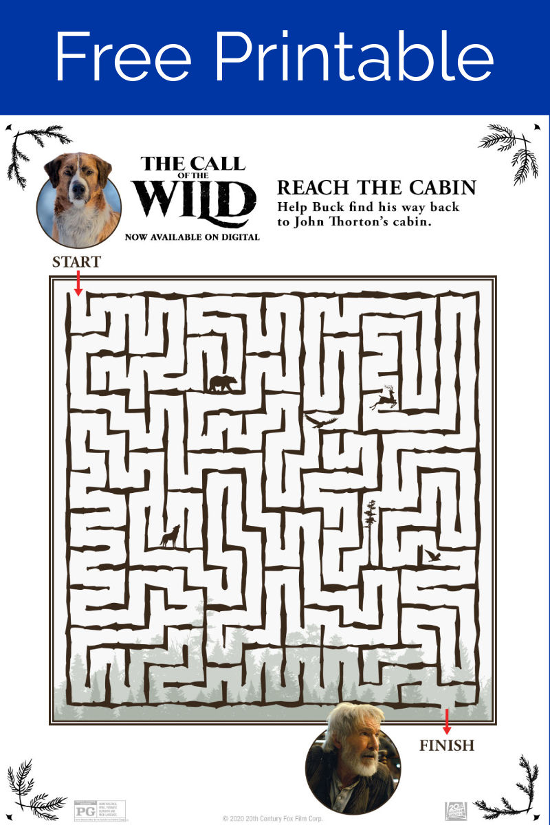 Free Printable Call of The Wild Maze #Callofthewild #TheCallofthewild #freeprintable #printablemaze