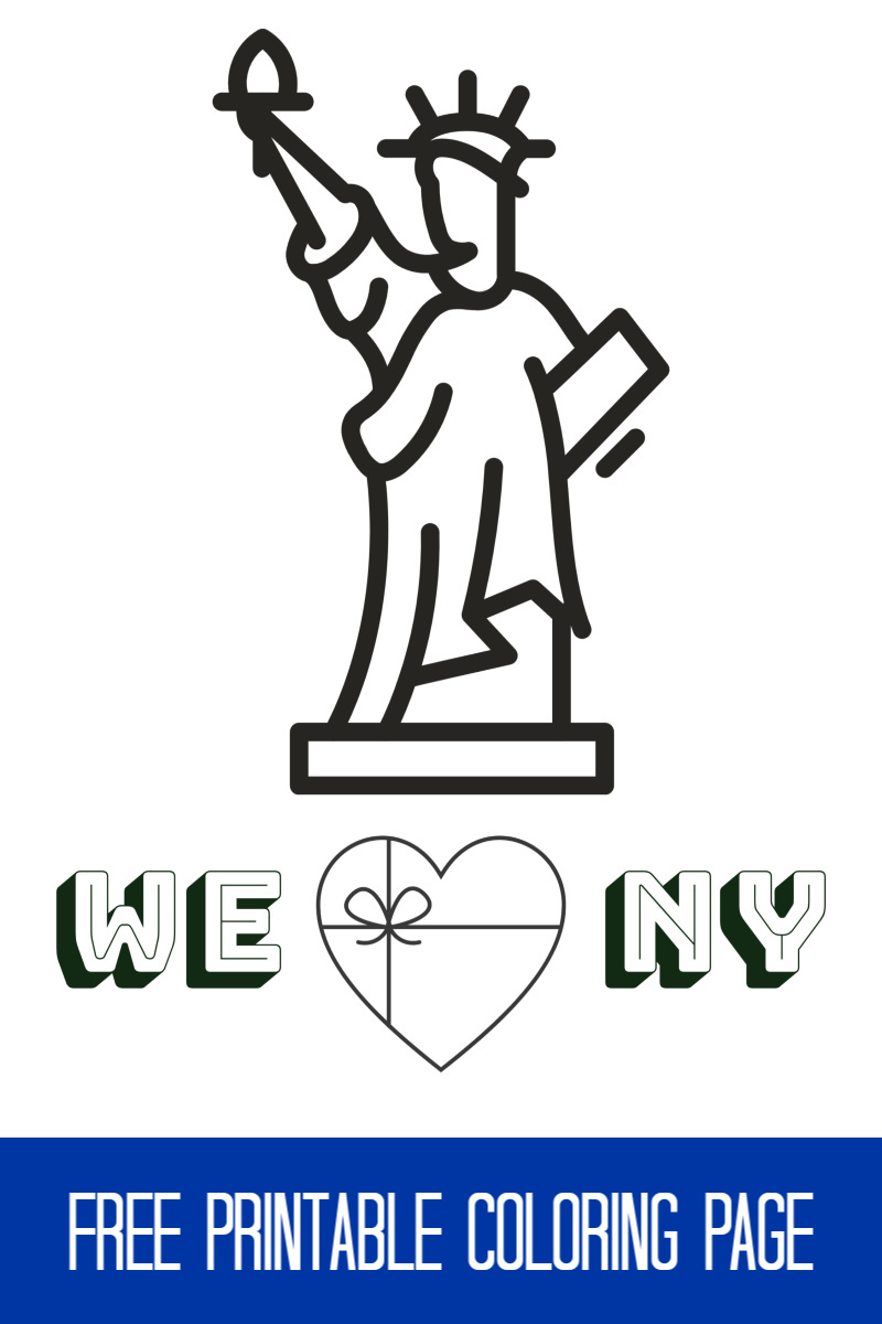 Free Printable We Love New York Coloring Page #ILoveNewYork #WeLoveNewYork #ILoveNY #NewYork #ColoringPage #NewYorkColoringPage #NYColoringPage #FreeColoringPage