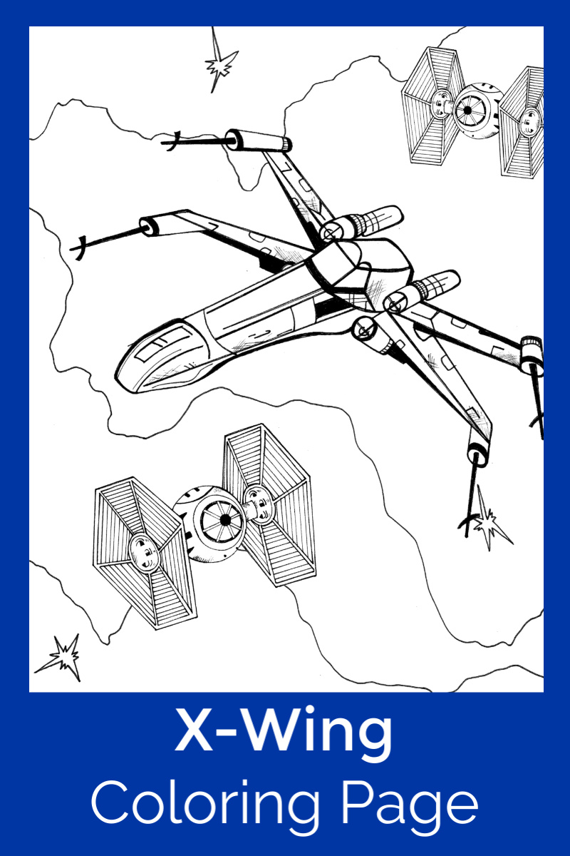 Rebel Alliance X-Wing Starfighter Coloring Page #FreePrintable #StarWars #StarWarsColoringPage #StarWarsPrintable